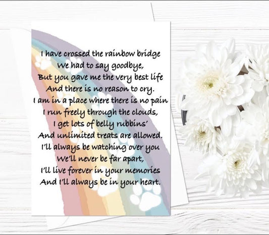 Rainbow Bridge - Pet Loss Card