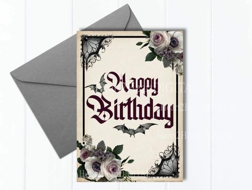 Gothic Happy Birthday Card